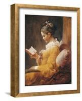 A Young Girl Reading-Jean-Honoré Fragonard-Framed Art Print