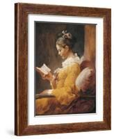 A Young Girl Reading-Jean-Honoré Fragonard-Framed Art Print