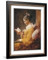 A Young Girl Reading-Jean-Honoré Fragonard-Framed Art Print