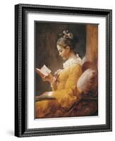 A Young Girl Reading-Jean-Honoré Fragonard-Framed Art Print