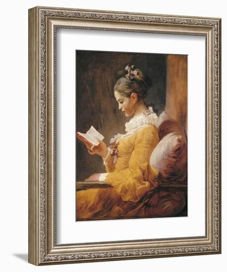 A Young Girl Reading-Jean-Honoré Fragonard-Framed Premium Giclee Print