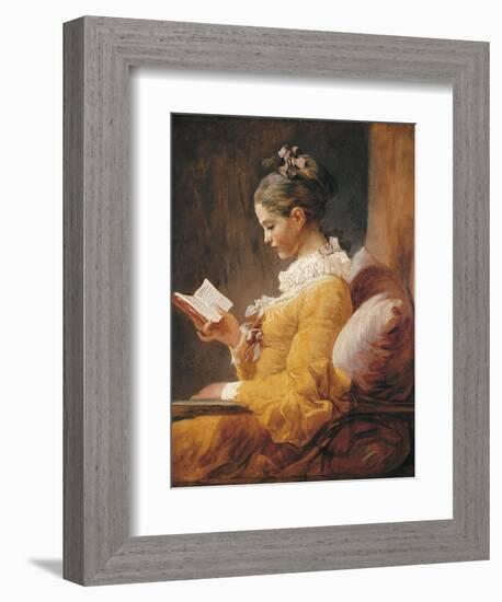 A Young Girl Reading-Jean-Honoré Fragonard-Framed Premium Giclee Print