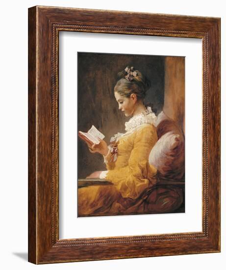 A Young Girl Reading-Jean-Honoré Fragonard-Framed Premium Giclee Print