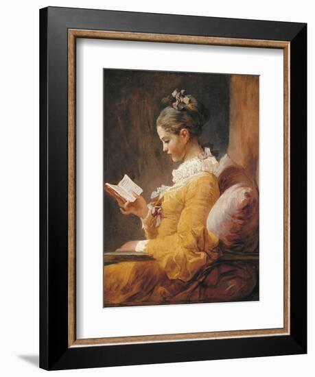 A Young Girl Reading-Jean-Honoré Fragonard-Framed Premium Giclee Print