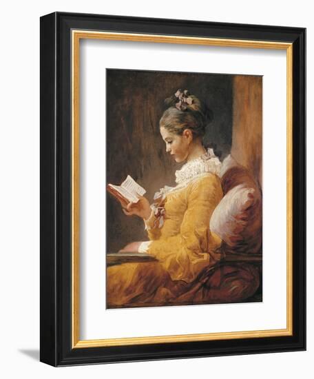 A Young Girl Reading-Jean-Honoré Fragonard-Framed Premium Giclee Print