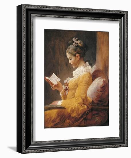 A Young Girl Reading-Jean-Honoré Fragonard-Framed Art Print