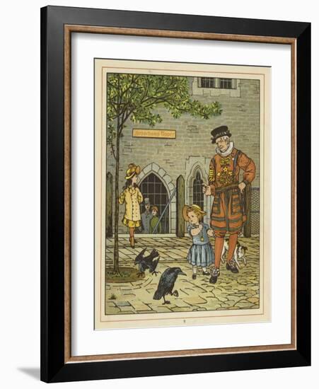 A Young Girl Stands Nervously Beside a Yeoman of the Guard-Thomas Crane-Framed Giclee Print