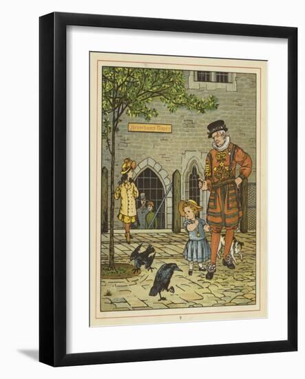 A Young Girl Stands Nervously Beside a Yeoman of the Guard-Thomas Crane-Framed Giclee Print