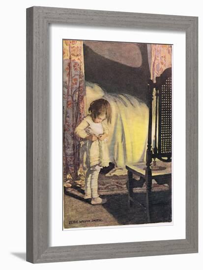 A Young Girl Undressing, from 'A Child's Garden of Verses' by Robert Louis Stevenson, Published…-Jessie Willcox-Smith-Framed Giclee Print