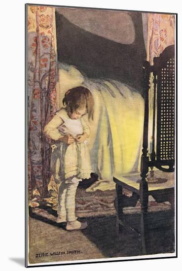 A Young Girl Undressing, from 'A Child's Garden of Verses' by Robert Louis Stevenson, Published…-Jessie Willcox-Smith-Mounted Giclee Print