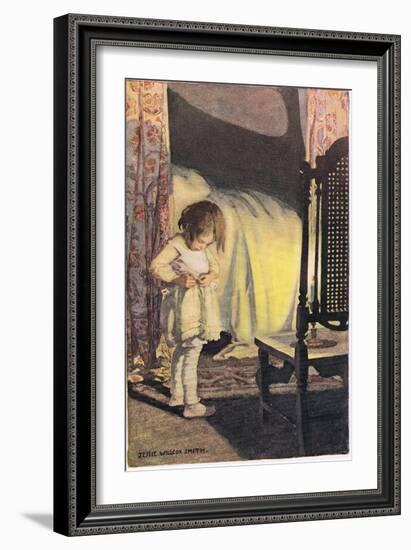 A Young Girl Undressing, from 'A Child's Garden of Verses' by Robert Louis Stevenson, Published…-Jessie Willcox-Smith-Framed Giclee Print