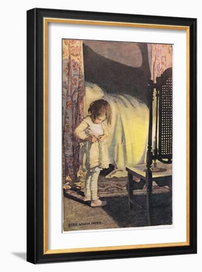 A Young Girl Undressing, from 'A Child's Garden of Verses' by Robert Louis Stevenson, Published…-Jessie Willcox-Smith-Framed Giclee Print
