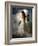 A Young Girl Wearing a White Dress Standing Beside a Horse under the Moonlight-Lynne Davies-Framed Photographic Print