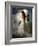 A Young Girl Wearing a White Dress Standing Beside a Horse under the Moonlight-Lynne Davies-Framed Photographic Print