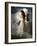 A Young Girl Wearing a White Dress Standing Beside a Horse under the Moonlight-Lynne Davies-Framed Photographic Print