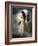 A Young Girl Wearing a White Dress Standing Beside a Horse under the Moonlight-Lynne Davies-Framed Photographic Print