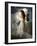 A Young Girl Wearing a White Dress Standing Beside a Horse under the Moonlight-Lynne Davies-Framed Photographic Print