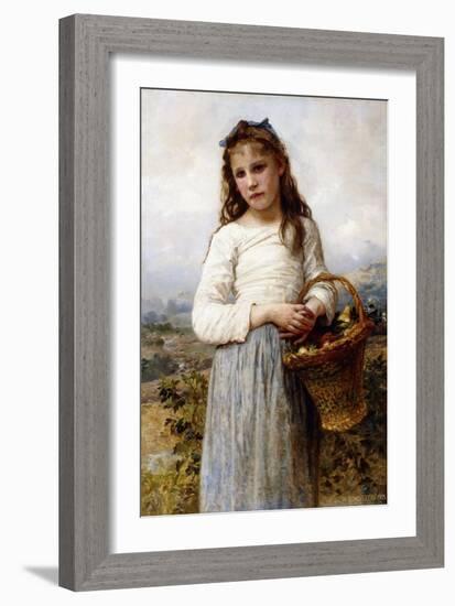 A Young Girl with a Basket of Fruit, 1905-William Adolphe Bouguereau-Framed Giclee Print