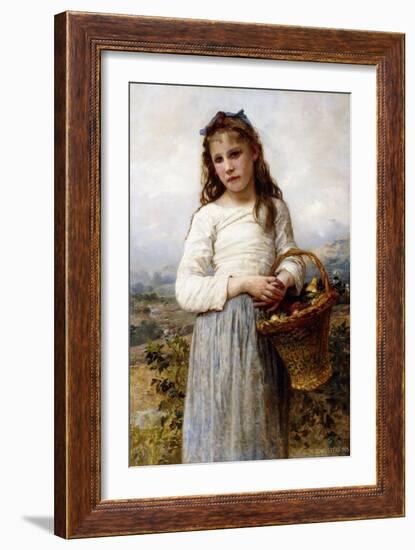 A Young Girl with a Basket of Fruit, 1905-William Adolphe Bouguereau-Framed Giclee Print