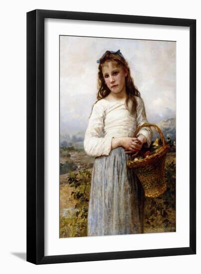 A Young Girl with a Basket of Fruit, 1905-William Adolphe Bouguereau-Framed Giclee Print