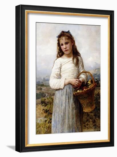 A Young Girl with a Basket of Fruit, 1905-William Adolphe Bouguereau-Framed Giclee Print