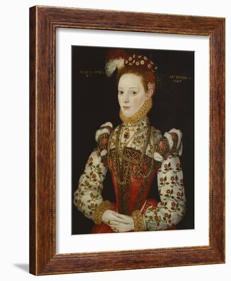 A Young Lady Aged 21, Possibly Helena Snakenborg, Later Marchioness of Northampton-British School 16th century-Framed Giclee Print