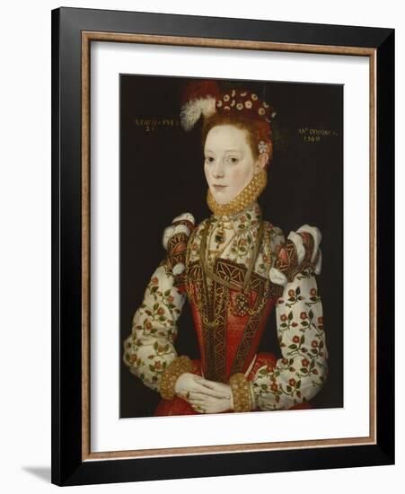 A Young Lady Aged 21, Possibly Helena Snakenborg, Later Marchioness of Northampton-British School 16th century-Framed Giclee Print