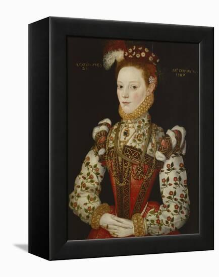 A Young Lady Aged 21, Possibly Helena Snakenborg, Later Marchioness of Northampton-British School 16th century-Framed Premier Image Canvas