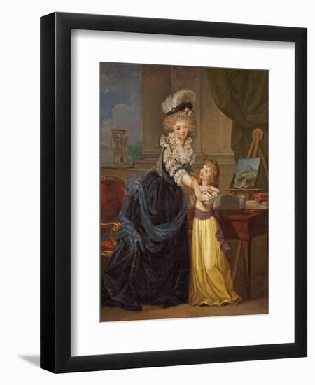A Young Lady and a Little Girl, C.1785-Marguerite Gerard-Framed Giclee Print