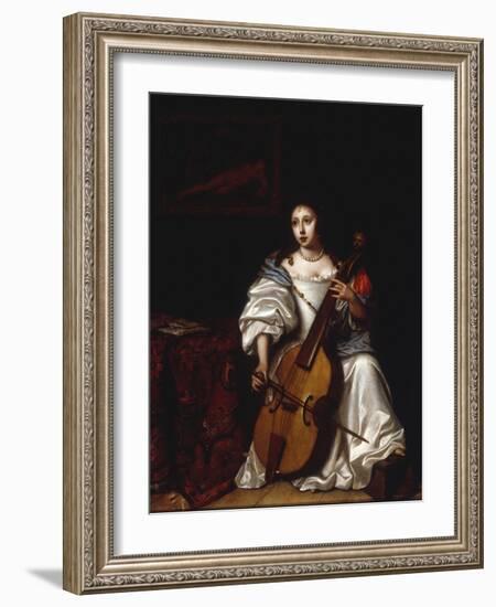 A Young Lady Playing a Violoncello-Renier de la Haye-Framed Giclee Print