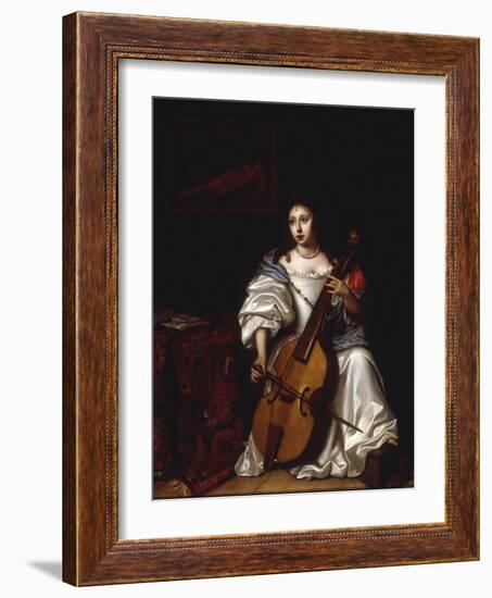 A Young Lady Playing a Violoncello-Renier de la Haye-Framed Giclee Print