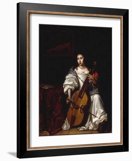 A Young Lady Playing a Violoncello-Renier de la Haye-Framed Giclee Print