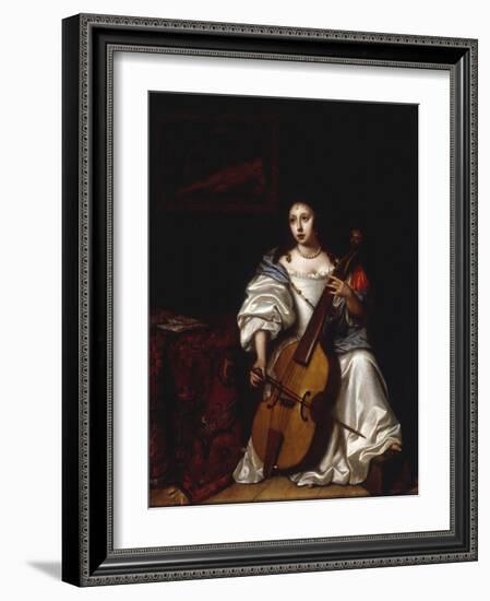 A Young Lady Playing a Violoncello-Renier de la Haye-Framed Giclee Print