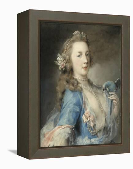 A Young Lady with a Parrot, C.1730-Rosalba Giovanna Carriera-Framed Premier Image Canvas