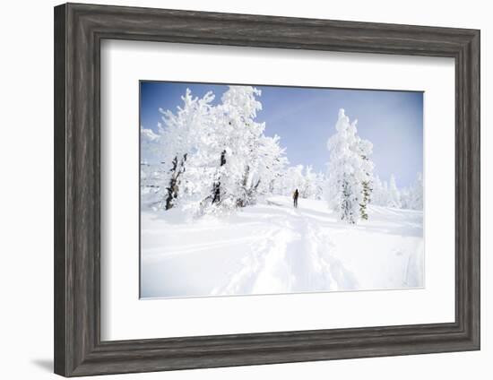 A Young Man Enjoying Backcountry Skiing on Mt. Tumalo, Oregon Cascades-Bennett Barthelemy-Framed Photographic Print