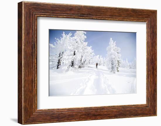 A Young Man Enjoying Backcountry Skiing on Mt. Tumalo, Oregon Cascades-Bennett Barthelemy-Framed Photographic Print