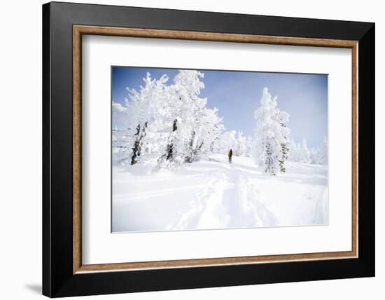 A Young Man Enjoying Backcountry Skiing on Mt. Tumalo, Oregon Cascades-Bennett Barthelemy-Framed Photographic Print