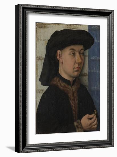 A Young Man Holding a Ring, C. 1450-Jan van Eyck-Framed Giclee Print