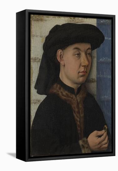 A Young Man Holding a Ring, C. 1450-Jan van Eyck-Framed Premier Image Canvas