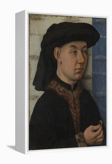 A Young Man Holding a Ring, C. 1450-Jan van Eyck-Framed Premier Image Canvas