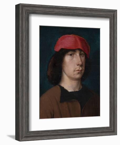 A Young Man in a Red Cap, C.1512 (Oil on Oak Panel)-Michiel Sittow-Framed Giclee Print