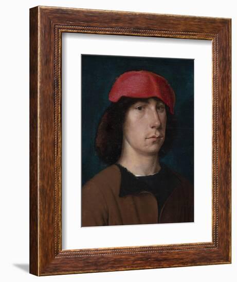 A Young Man in a Red Cap, C.1512 (Oil on Oak Panel)-Michiel Sittow-Framed Giclee Print