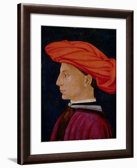 A Young Man in a Scarlet Turban, c.1425-27-Tomasso Masaccio-Framed Giclee Print