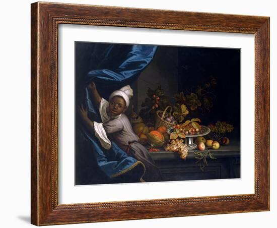 A Young Moor with a Still Life of Fruit-Tobias Stranover-Framed Art Print