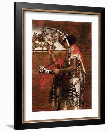 A Young Musician Employed in the Temple Service During the Feast of the Tabernacles-Simeon Solomon-Framed Giclee Print