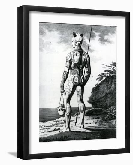A Young Noukahiwan Man Not Completely Tattooed, 1813-Wilhelm Gottlieb Tilesius von Tilenau-Framed Giclee Print