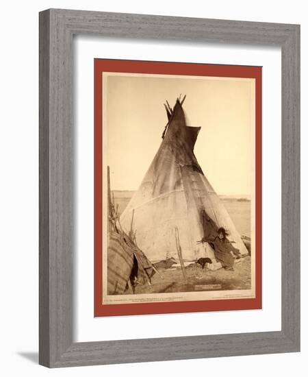 A Young Oglala Girl Sitting in Front of a Tipi-John C. H. Grabill-Framed Giclee Print