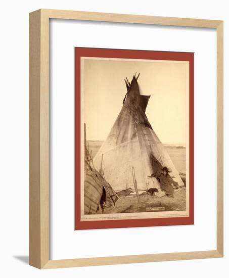 A Young Oglala Girl Sitting in Front of a Tipi-John C. H. Grabill-Framed Giclee Print