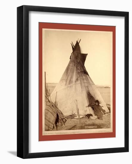 A Young Oglala Girl Sitting in Front of a Tipi-John C. H. Grabill-Framed Giclee Print