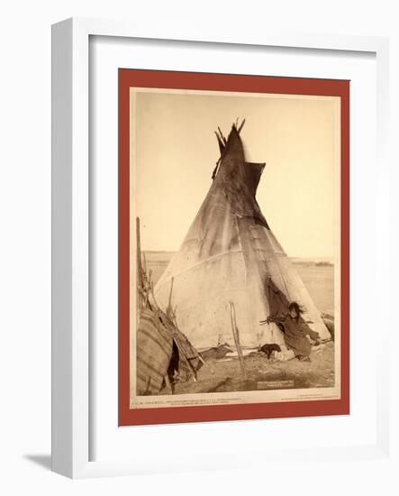 A Young Oglala Girl Sitting in Front of a Tipi-John C. H. Grabill-Framed Giclee Print